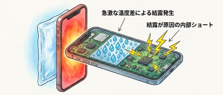 保冷剤で急激に冷やすリスクと結露の危険性