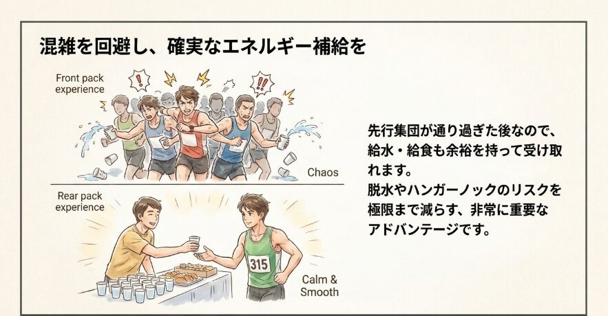 給水・給食もスムーズに！後方スタートの隠れたメリット