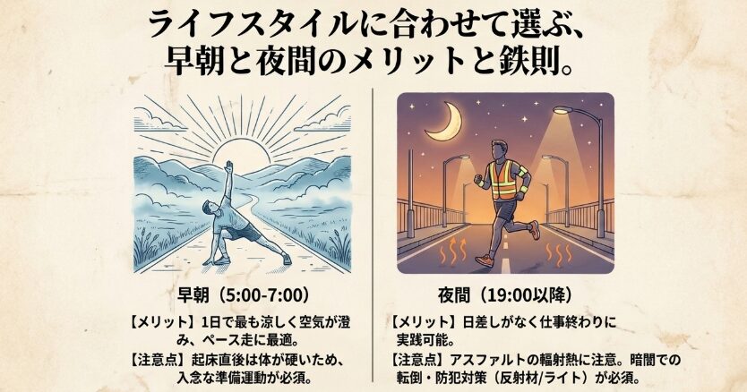 早朝ランと夜間ランを活用する時間帯シフト