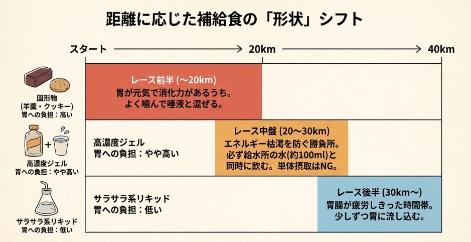 胃に負担をかけない補給食の組み合わせ