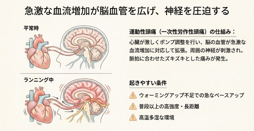 走ると頭が痛くなる運動性頭痛の仕組み
