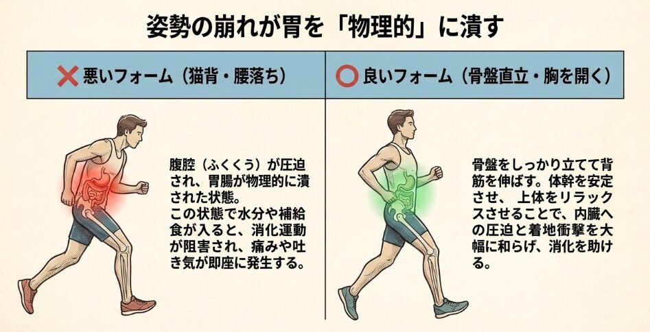 内臓疲労を軽減するランニングフォーム
