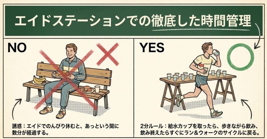 エイドステーションでの時間管理