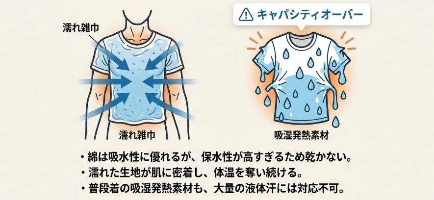普段着の綿インナーが走る時に危険な理由