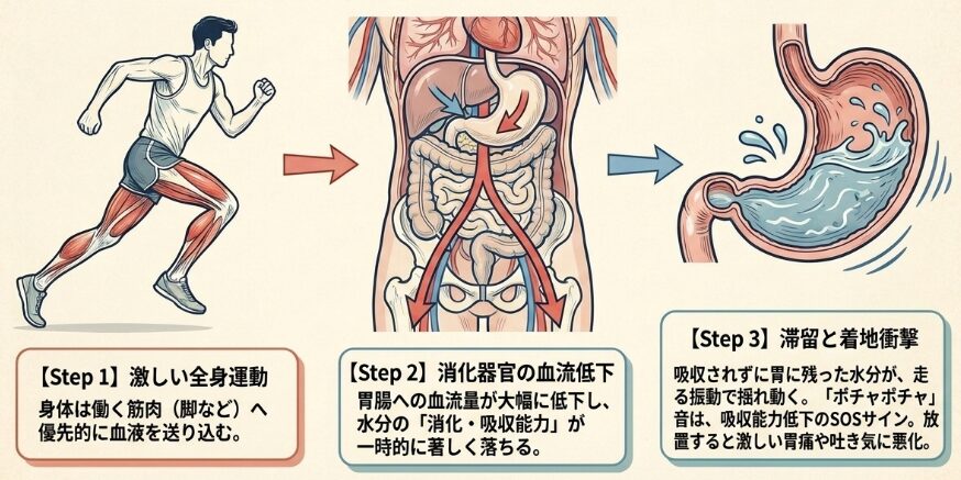 走ると胃がポチャポチャ揺れる理由