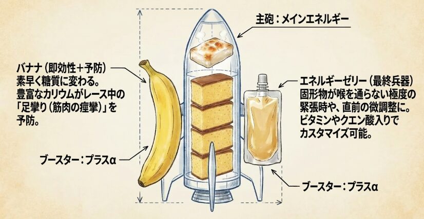 プラスαでエネルギー補給！バナナやゼリーも賢く取り入れる