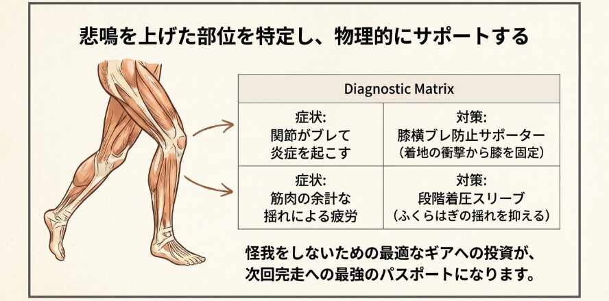 痛みの原因分析と最適なリカバリーギアの選択