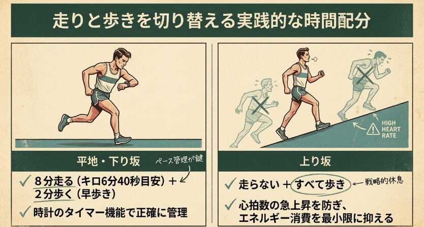 走りと歩きを切り替える実践的な時間配分