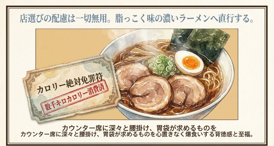 誰にも邪魔されない孤独の爆食いラーメン