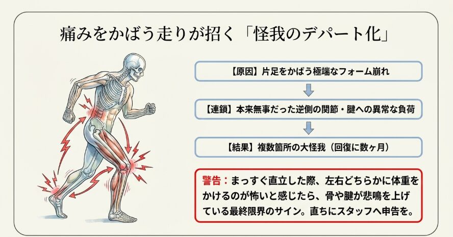 歩くことすら困難な左右のバランス崩壊