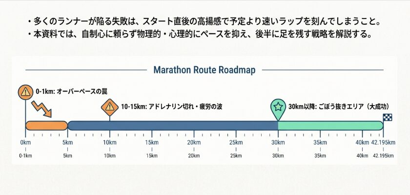 最初の1kmをあえて最下位レベルの意識で走るメリット