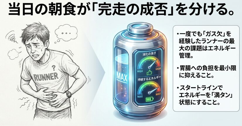 あの日の「ガス欠」もう繰り返さない！マラソン当日の朝食戦略