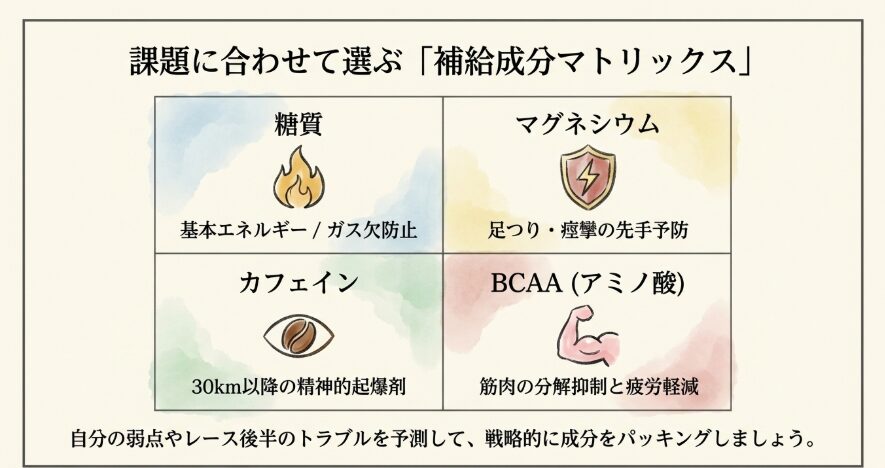足つり防止やリカバリーを促す成分の選択基準