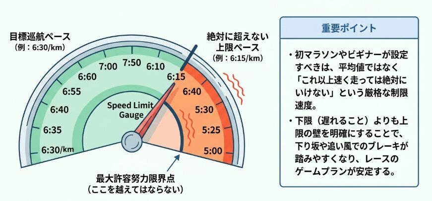 目標タイムではなく上限ペースを決める重要性
