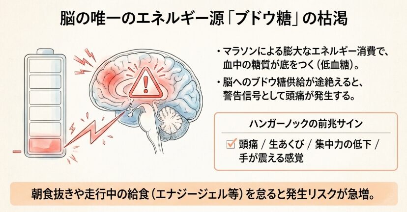 低血糖やエネルギー不足による頭の痛み