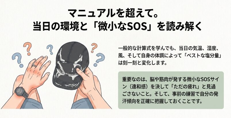 自分の体に合わせた適切な塩分補給量の見極め方