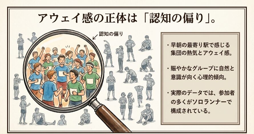 会場の「ワイワイ集団」は目立つだけで少数派？