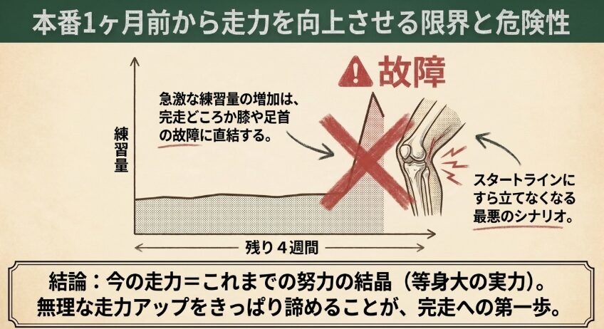 本番1ヶ月前から走力を向上させる限界
