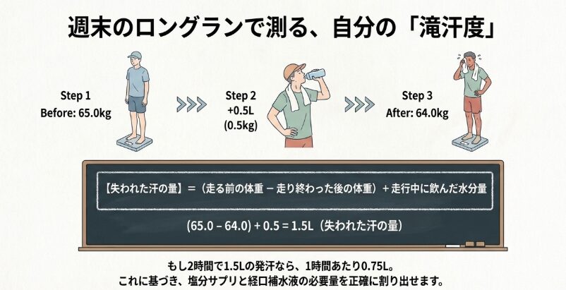 練習中に今すぐ試せる！発汗量のセルフチェック方法