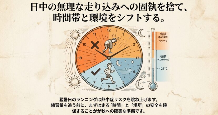 フルマラソンの夏の練習で走れない時の賢い対策