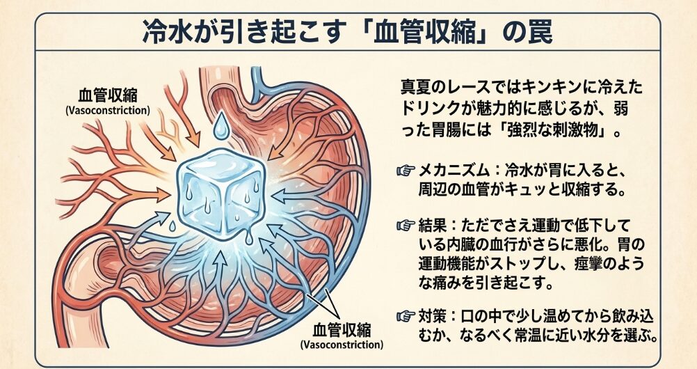 冷たすぎるドリンクが胃腸を刺激する