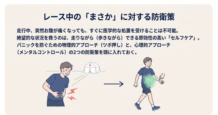 レース中の「もしも」に備える、お腹の味方になる方法