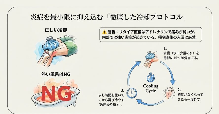帰宅後すぐに実践するべき基本のアイシング