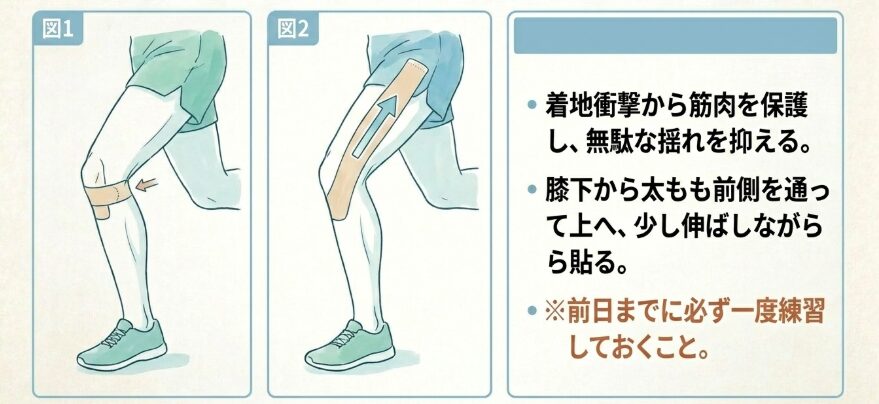 痛みを和らげて走りをアシストするテーピング技術
