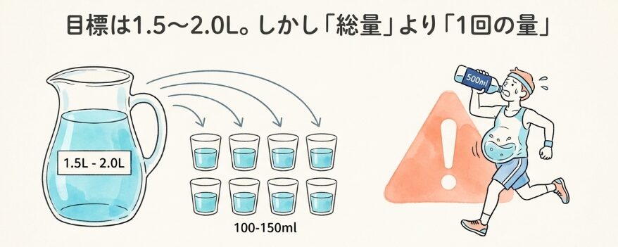 目安となる適切な摂取量と一回あたりの飲む量