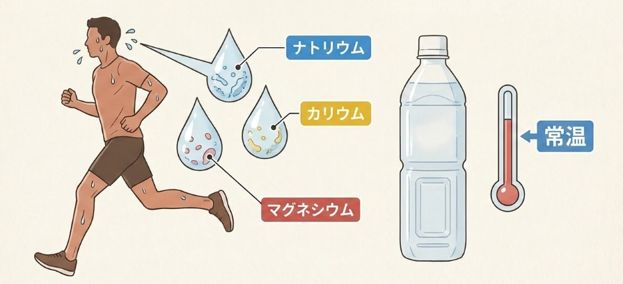翌日に疲労を残さないための水分とミネラル補給