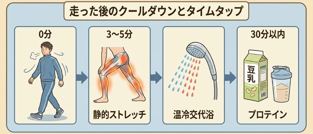 走った後のクールダウンと疲労回復ケア