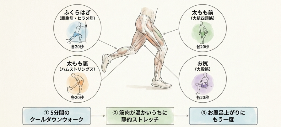 翌日に疲労を残さない正しいケアとストレッチ