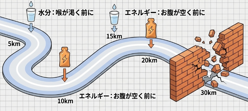 水分補給とエネルギー補給