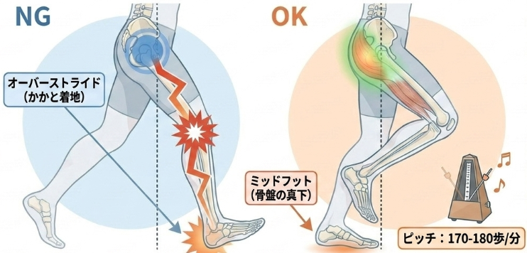 膝の負担を減らす着地の意識