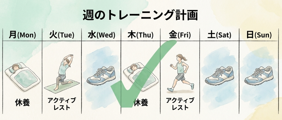 週あたりの適切な頻度と休息日の設定
