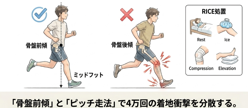 怪我なく走り切るためのフォームとケア