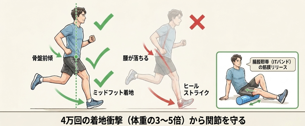 怪我を防ぎ疲労をためないフォームと身体の使い方