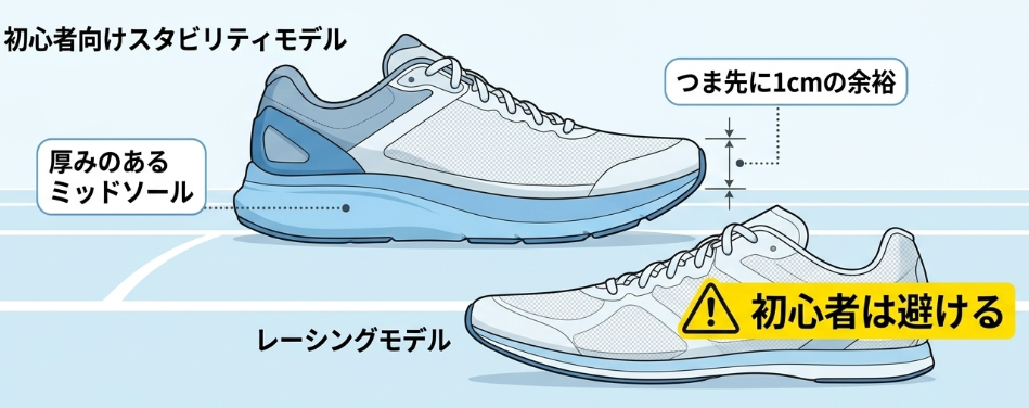 膝の負担を減らすランニングシューズ