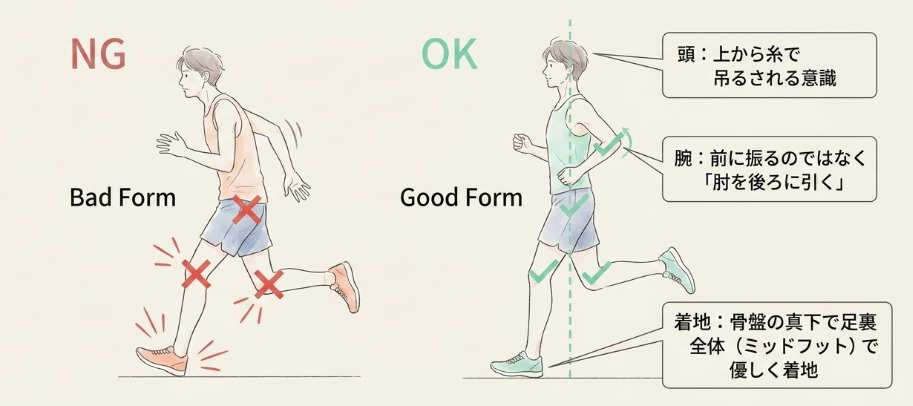怪我を予防するためのランニングフォームのコツ