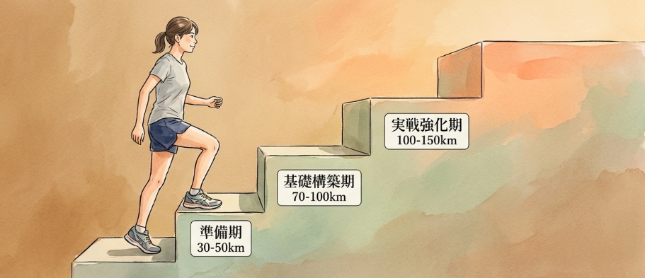 初心者の月間走行距離は何km？