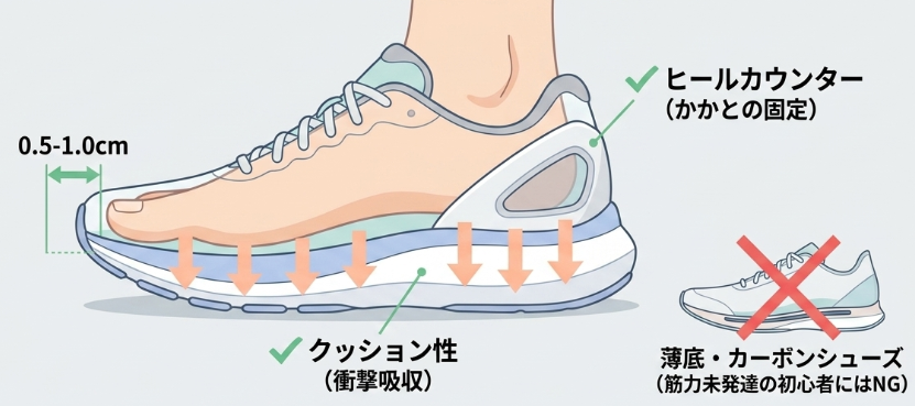 足の負担を減らすシューズ