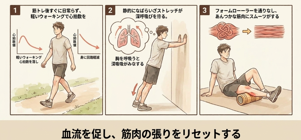 筋肉の緊張をほぐすクールダウン法
