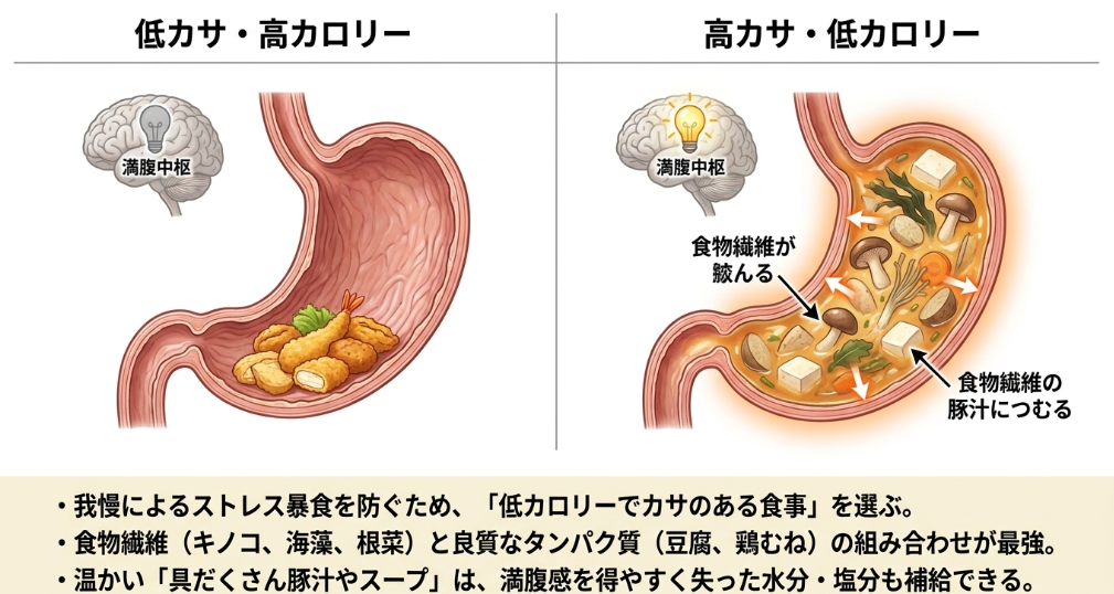運動後の空腹感を抑える満腹感重視のメニュー