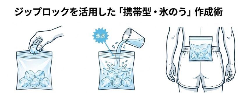 ジップロックや袋を活用した氷の持ち運び術