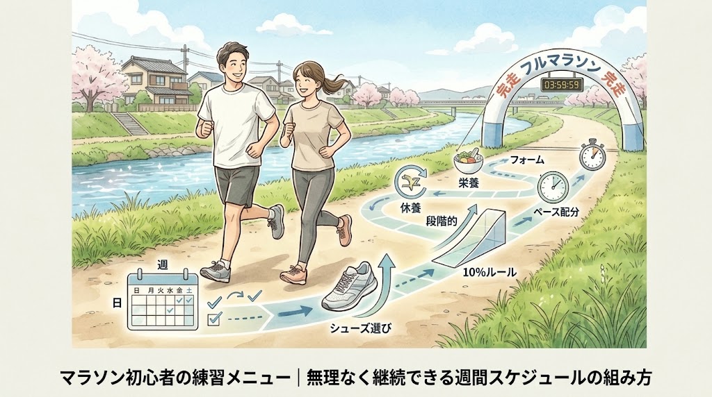 マラソン初心者の練習メニュー｜無理なく継続できる週間スケジュールの組み方を解説