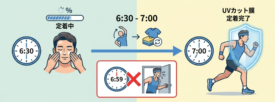 走る直前ではなく30分前に塗り終える理由