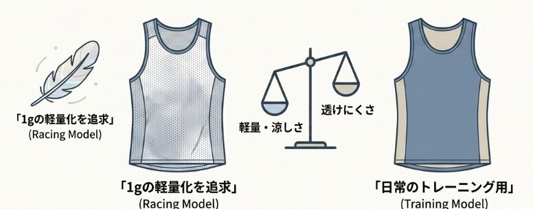 レース仕様の軽量ウェアほど透けやすい理由