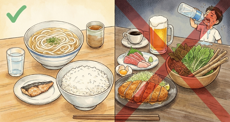 前日の食事と水分補給の正解