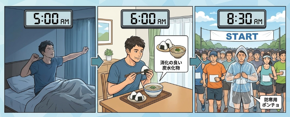 ペース配分を狂わせない当日の行動管理