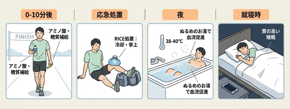 走った後の疲労回復と痛みのケア